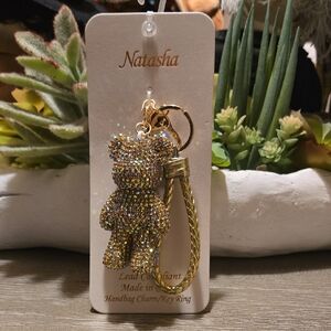 Natasha Couture Gold Bear Key Holder